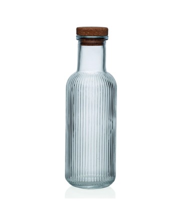 BOTELLA TRANSPARENTE RAYAS 1 L.