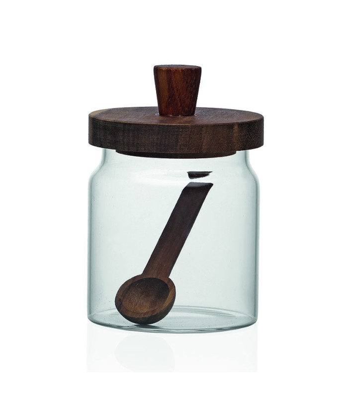 BOTE CRISTAL C/CUCHARA 470ML.11,2X9X13,5