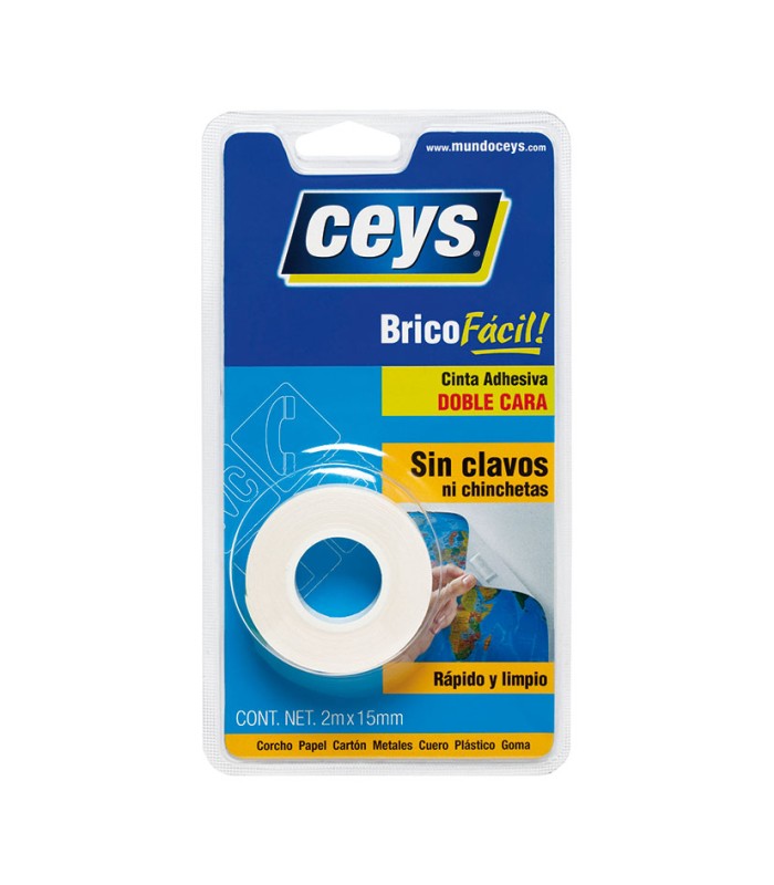CINTA ADHESIVA 2 CARAS 2 MX15 MM.