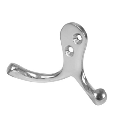 COLGADOR DOBLE LATON NIQUEL MATE