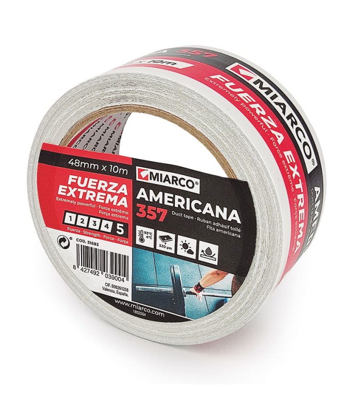 CINTA AMERICANA BLANCA 50X10 M.