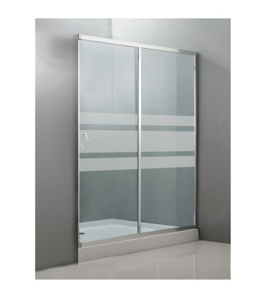 MAMPARA FRONTAL DUCHA 120cm CROMO 2P