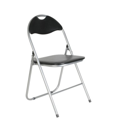 SILLA METALICA PLEGABLE METAL/NEGRO