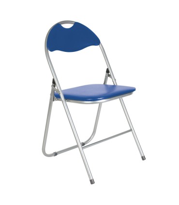 SILLA METALICA PLEGABLE METAL/AZUL