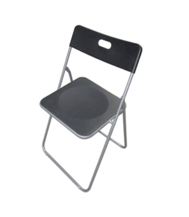 SILLA PLEGABLE PP/METAL NEGRO