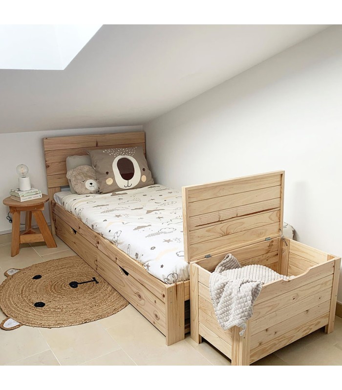 BAUL PINO MACIZO C/CADENA 70X40X48cm