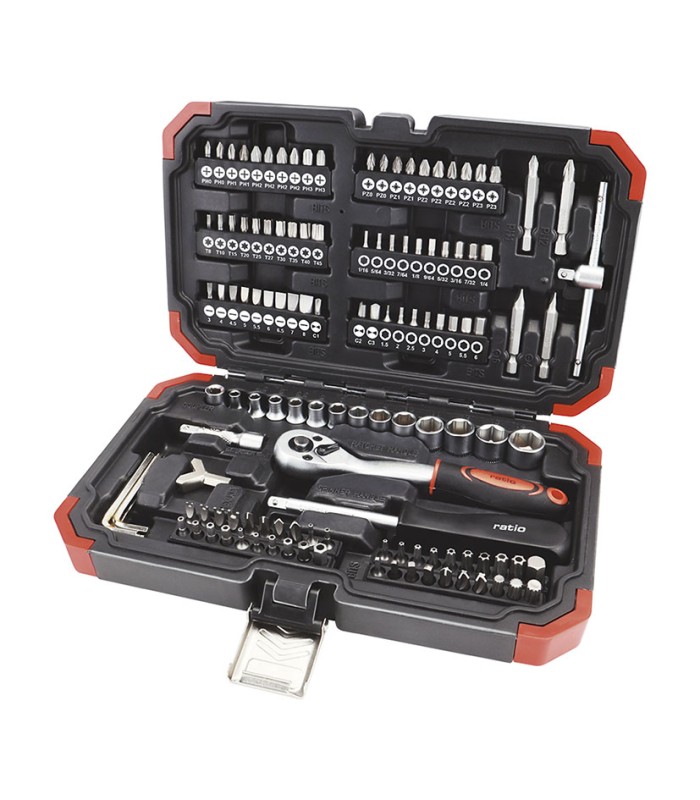 ESTUCHE VASOS Y PUNTAS 130PCS CR-V RATIO