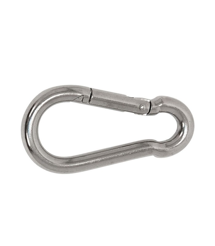 MOSQUETON MUELLE 10MM.  INOX A316. 10 ud