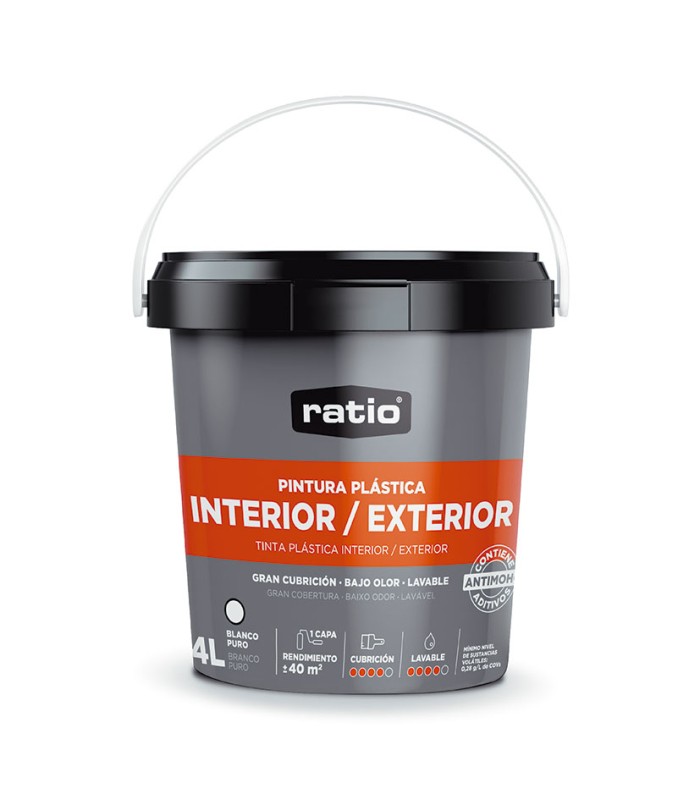 PINTURA PLÁSTICA INT/EXTERIOR RATIO 4 L