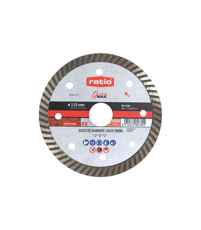 DISCO DIAMANTE TURBO MAT.DUROS 115MM.