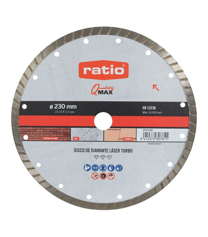 DISCO DIAMANTE TURBO MAT.DUROS 230MM.