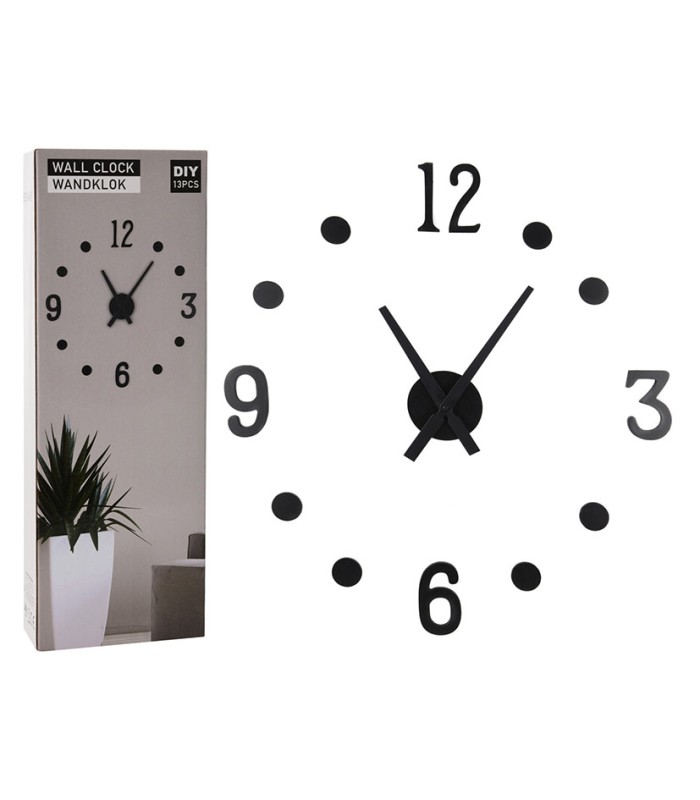 RELOJ MURAL DE PARED. NUM.ADH.NEGROS
