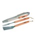 ACCESORIOS BBQ 3 PZAS. MANGO MADERA
