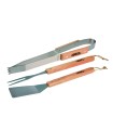 ACCESORIOS BBQ 3 PZAS. MANGO MADERA