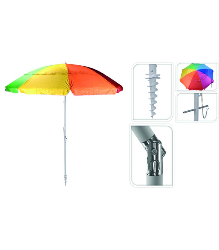 SOMBRILLA PLAYA ARCOIRIS Ø220