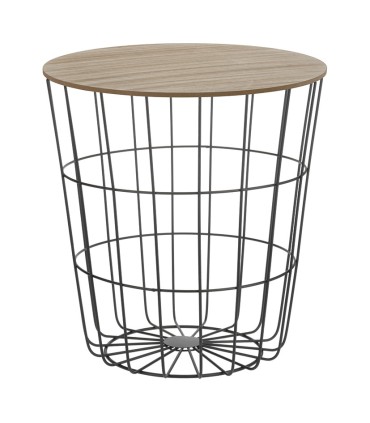 MESA MADERA/ACERO Ø 39XH41 CM