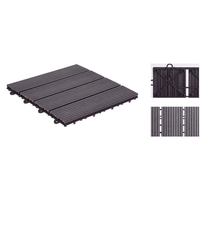 LOSETA PP. 30X30 CM. GRIS OSCURO. 6 UDS.