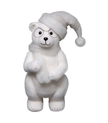 FIGURA OSO CON GAFAS Y GORRO 38 CM.