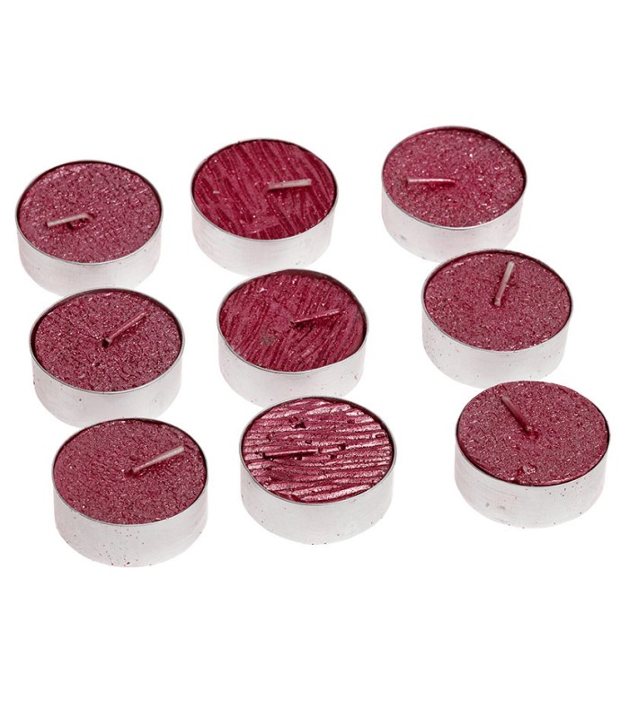 VELA TEALIGHT ROJA D.3,80 CM. X 9 UN