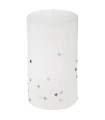 VELA CON ESTRELLAS 7x12 CM. BLANCA