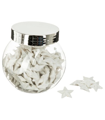 CONFETI ESTRELLAS PLASTICO BLANCAS