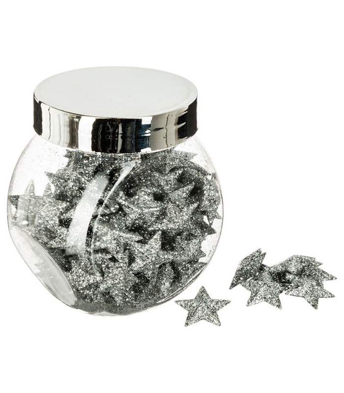 CONFETI ESTRELLAS PLASTICO PLATEADAS