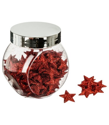 CONFETI ESTRELLAS PLASTICO ROJAS