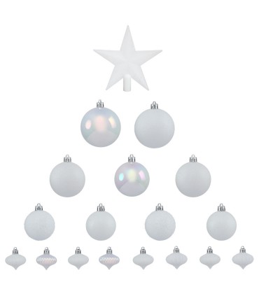 KIT DECORACION NAVIDAD 18 PZAS. BLANCO