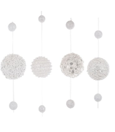 GUIRNALDA NAVIDAD 1,5M BOLAS BLANCAS