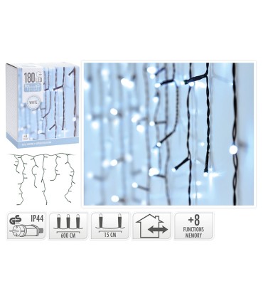 CORTINA ILUMINACION 180 LEDS BLANCA EXT.