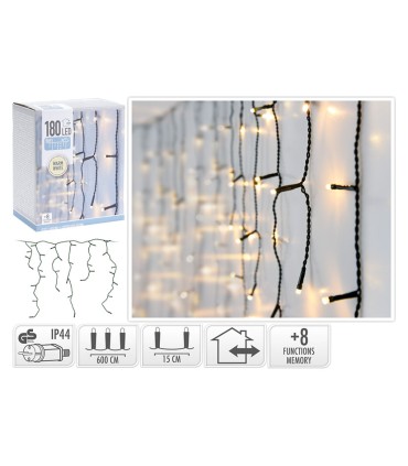 CORTINA ILUMINACION 180 LEDS CALIDA