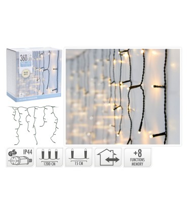 CORTINA ILUMINACION 360 LEDS CALIDA