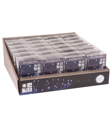 ILUMINACION 40 LUCES BCO.FRIO A PILAS