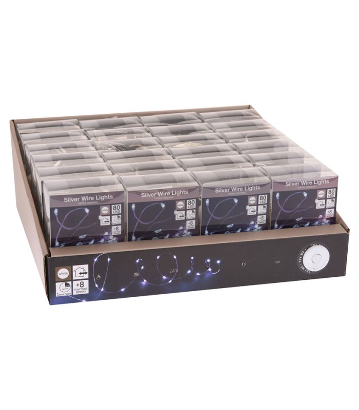 ILUMINACION 80 LUCES BCO.FRIO A PILAS