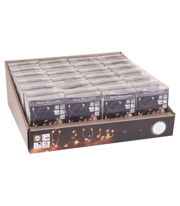 ILUMINACION 160 LUCES BCO.CALIDO A PILAS