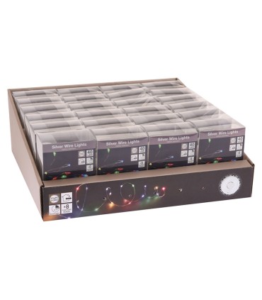 ILUMINACION 40 LUCES MULTICOLOR A PILAS