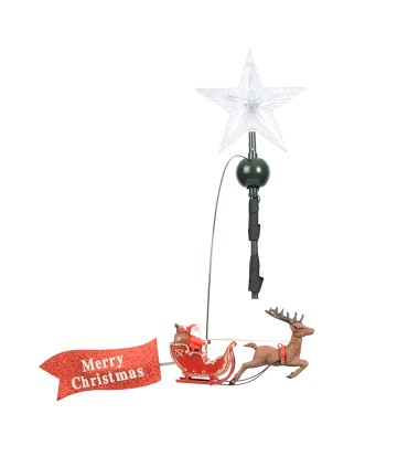 ESTRELLA ARBOL C/PAPA NOEL EN MOVIMIENTO