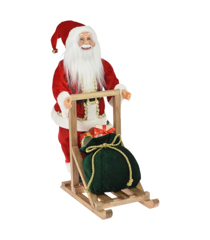 PAPA NOEL PP EN TRINEO DE MADERA