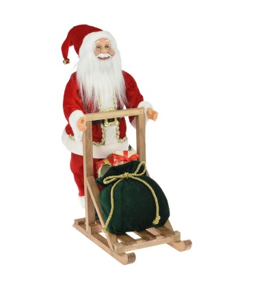 PAPA NOEL PP EN TRINEO DE MADERA