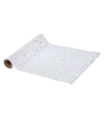 CAMINO DE MESA AL. PLATEADO 28X500 CM.