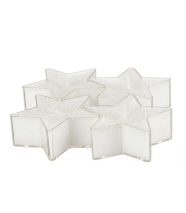 VELA DECORATIVA ESTRELLA 4 UN. BLANCA