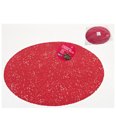 MANTEL INDIVIDUAL ROJO 40 CM.