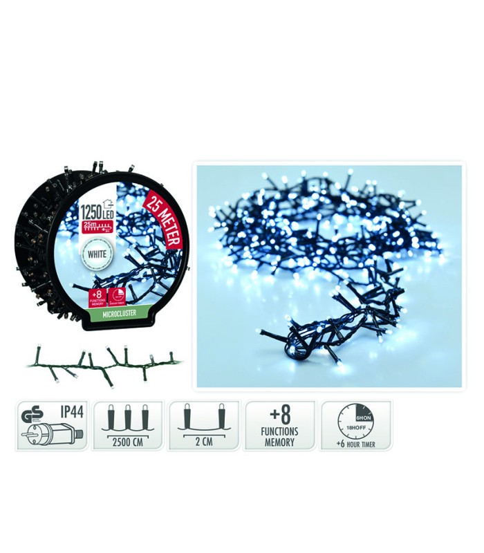 MICROCLUSTER 1250 LED LUZ BLANCA 20M.