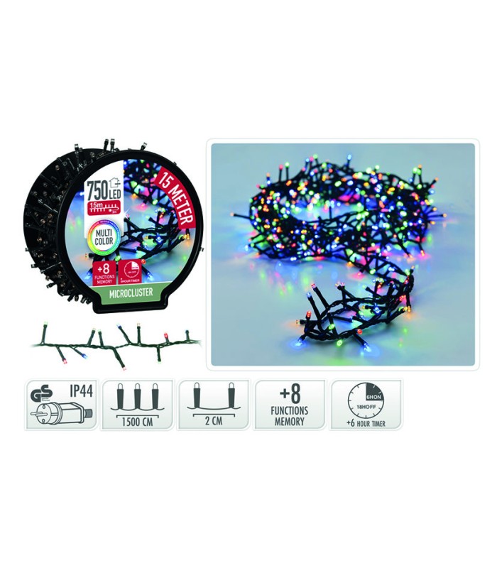 MICROCLUSTER 750 LED MULTICOLOR 15M.
