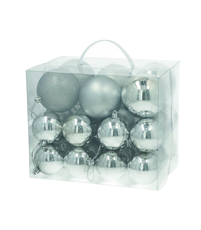 CAJA  30 BOLAS LORYNG 6-8 CM. PLATEADO