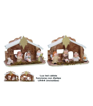 NACIMIENTO INFANTIL BLANCO 1 LED 22X15CM