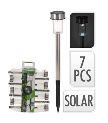 SET 7 ESTACA SOLAR ACERO INOX. 36,5CM