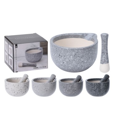 MORTERO GRES CON MANO 11X11X10 CM.