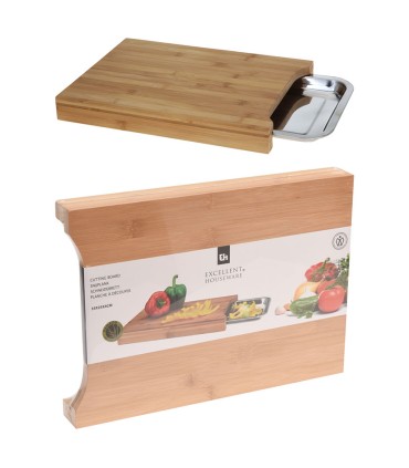 TABLA CORTAR C/CAJON 35X25CM. BAMBU
