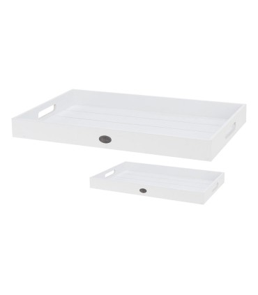 BANDEJA SERVIR MADERA JGO.2 UN. BLANCAS